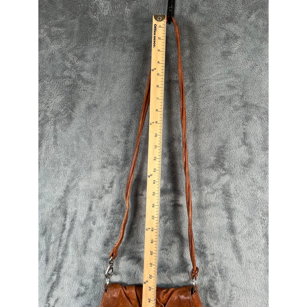 Vintage Cole Haan Leather Crossbody Purse Cognac Brown Saddle Bag Boho Western - Picture 6 of 10
